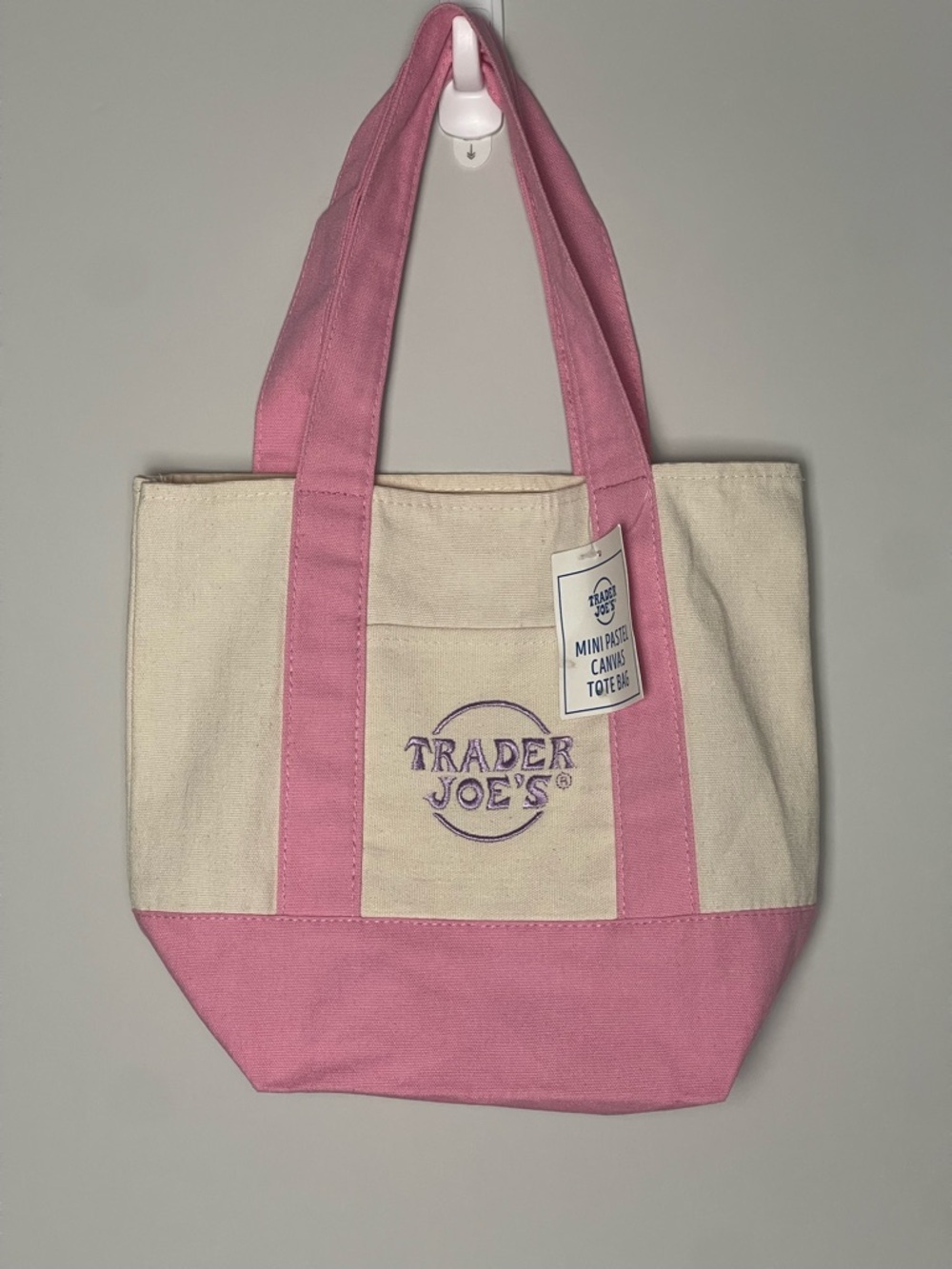 Trader Joe’s | Mini Canvas Tote Pink Purple Limited Edition NWT
